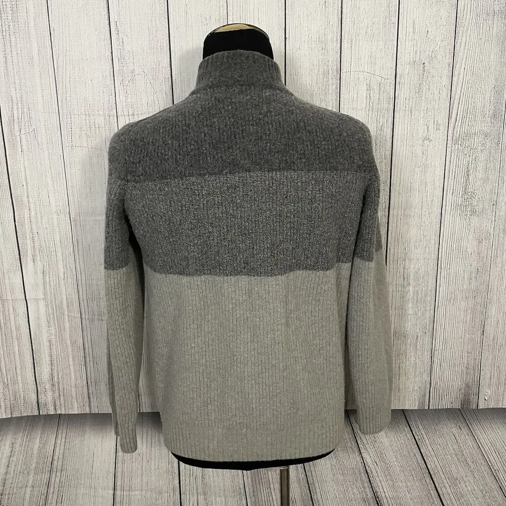 Giasone Men's XL Gray Colorblock Wool Blend Quarter Zip Italian Sweater